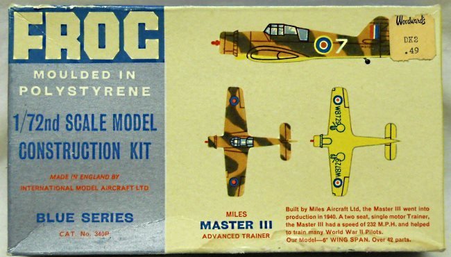 Frog 1/72 Miles Master III Advanced Trainer Blue Series, 340P plastic model kit